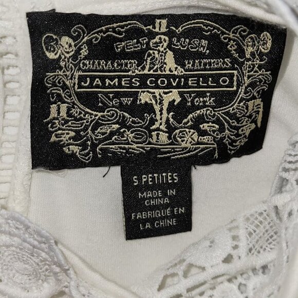 Anthropologie James Coviello Medallion Lace Front Mock Neck Ivory Blouse SZ SP - Picture 9 of 12